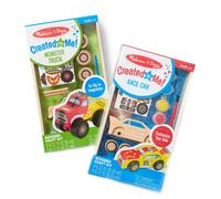 Melissa & Doug Decorate-Your-Own Wooden Craft Kits Set - Race Car and Monster Truck