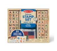 Deluxe Wooden Stamp Set - ABCs 123s WITH INK PAD MELISSA & DOUG