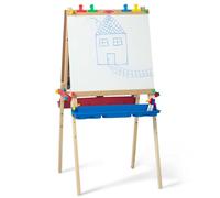 Melissa & Doug Wooden Easel Kids Art Set | Art Easel for Toddlers Arts and Crafts for Kids Age 3 to 6 + | Kids Whiteboard Easel with Blackboard for Kids | Dry Erase & Chalk Boards for Children