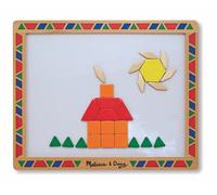 Melissa & Doug Magnetic Pattern Blocks Set (Developmental Toys, Sturdy Wooden Play Board, Carrying Case, 120 Pieces)