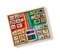 Melissa & Doug Deluxe Wooden Set Vehicles: 30 Stamps, 6 Markers, 2 Durable 2-Color Stamp Pads