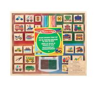 Melissa & Doug 41901 Deluxe Wooden Stamp Set-Vehicles | Arts & Crafts | 3+ | Gift for Boy or Girl