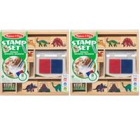 Melissa & Doug Dinosaur Stamp Set with Colouring Pencils for Children | Arts and Crafts for Children Age 4+ | Wooden Stamps for Kids | Dinosaur Toys for Boys Gifts | Art Set Gift - FSC Certified