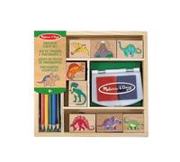 Melissa & Doug Dinosaur Stamp Set with Colouring Pencils for Children | Arts and Crafts for Kids Age 4+ | Wooden Stamps for Kids | Dinosaur Toys for Boys Gifts | Kids Art Set Gift for 4 Year Old Boy