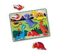Melissa & Doug 13747 Dinosaurs Chunky Puzzle Puzzles Wooden Toy 3+ Gift for Boy or Girl, 2.54 cm*30.48 cm*23.368 cm