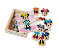 Melissa & Doug Disney Minnie Mouse Mix and Match Dress-Up Wooden Play Set (18 pcs) - Minnie Mouse Toys For Disney Fans Fashion Puzzle Travel Toys For