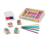 Melissa & Doug Disney Princess Wooden Stamp Set: 9 Stamps, 5 Colored Pencils, and 2-Color Stamp PadDisney Princess Coloring, Stamps with Washable Ink, for Kids Ages 4+