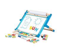 Melissa & Doug Double-Sided Magnetic Tabletop Art Easel - Dry-Erase Board and chalkboard