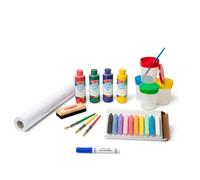 Melissa & Doug Easel Accessory Set - Paint, Cups, Brushes, Chalk, Paper, Dry-Erase Marker