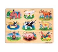 Melissa & Doug Farm Animal Sound Puzzle | Wooden Jigsaw Puzzles for 2 year olds | Baby Puzzles | Wooden Peg Puzzles | Toddler Sound Puzzle | Gift for Boys & Girls