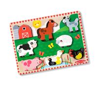 Melissa & Doug Farm Wooden Chunky Puzzle - 8-Piece Extra-Thick Wooden Puzzle wit