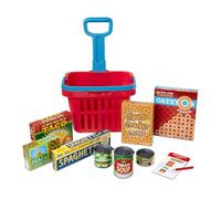 Melissa & Doug Fill & Roll Grocery Basket Play Set, Play Food, Durable Construction, 11 Pieces
