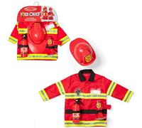 Melissa & Doug Fire Chief Costume Set - Dress Up & Role Play for Boys & Girls | With Extinguisher, Helmet, Badge, Bullhorn & Jacket | Age 3+
