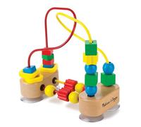Melissa & Doug First Bead Maze, Multi, One Size | 1 Bead Maze, 18 Wooden Beads, 3 Rings, Suction Cup Base, Fine Motor Skill Building, Toddler Learning Toys for Kids, Ages 1+