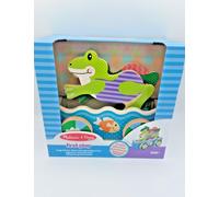 Melissa & Doug First Play Friendly Frogs Pull Along Wooden Toy Set New Xmas 18m+