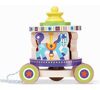Melissa & Doug Carousel Pull Along Stack & Spin Wooden Toy New Baby Gift 18m+