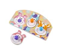 Melissa & Doug First Play Wooden Jumbo Knob Farm Animal Puzzle (3 pcs)