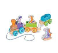 Melissa & Doug First Play Wooden Rocking Farm Animals Pull Train