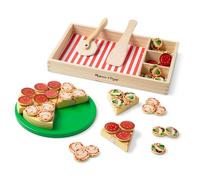 Melissa & Doug Wooden Pizza | Kitchen Role Play Set for Kids, Pretend Cooking Toy | Age 3+
