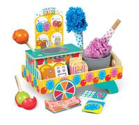 Melissa & Doug Fun at The Fair! Wooden Carnival Candy Tabletop Cart and Play Food Set - FSC Certified