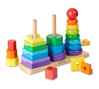 Melissa & Doug Geometric Colour Wooden Stacker Toy, Toddler Development Play, 2+