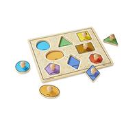 Melissa & Doug Geometric Shapes Peg Puzzle, Puzzles Wooden Toy, Age 12m+, Gift for Boy or Girl