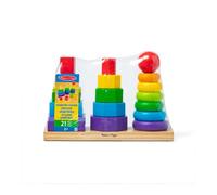 Melissa & Doug Geometric Stacker | Developmental Toy | Motor Skills | Problem Solving | 2+ | Gift for Boy or Girl