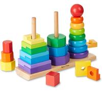 MELISSA & DOUG - GEOMETRIC STACKER - WOODEN DEVELOPMENTAL TOY FOR AGE 2 TO 4 YR