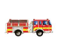 Melissa & Doug Giant Fire Truck Floor Puzzle | 24 Extra-Thick Wipe-CleanPieces, Over 4 Feet Long, Firetruck Shaped Floor Puzzle, Preschool Learning Toys for Kids, Ages 3+