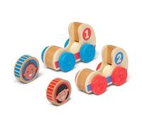 Melissa & Doug GO Tots Wooden Race Cars(2 Cars) with Collectible Characters | Wooden Toy for Infants | Developmental Toy for Toddlers | 0+ | Gift for Baby Boys or Baby Girls | FSC-Certified Materials