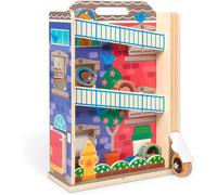 Melissa & Doug GO Tots Wooden Town House Tumble with 3 Discs