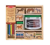 Melissa & Doug Horses Stamp Set with Colouring Pencils for Children, Arts & Crafts for Kids Age 4+, Wooden Stamps for Kids, Horse Toys for Girls Gifts, Kids Art Set Gift for 4 Year Old Girl