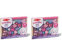 Melissa & Doug Jewellery-Making Kit, Multicolor, Sweet Hearts Bead Set, Over 120 Beads, 5 Cords (Pack of 2)