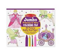 Melissa & Doug 4263 899998655671 Princess & Fairy Jumbo Coloring Pad, 3 Years-and UP