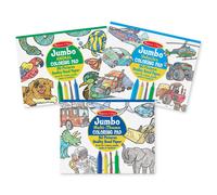 Melissa & Doug Jumbo 50-Page Kids' Coloring Pads Set - Animals Vehicles and More