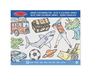 Melissa & Doug Jumbo Colouring Book Blue | Activity Pad | Coloring Book | 3+ | Gift for Boy or Girl