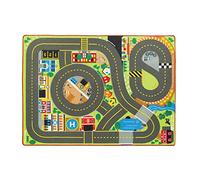 Melissa & Doug Jumbo Roadway Activity Rug (4 Wooden Traffic Signs, Oversized Multi-Roadway Activity Rug, Soft, Durable Material, 200.66 cm L x 152.4 cm W)