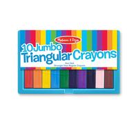 Melissa & Doug Jumbo Triangular Crayons - 10-Pack, Non-Roll, Flip-Top Case