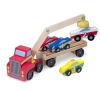 Melissa & Doug Magnetic Car Loader - Wooden Transporter Toy 19390