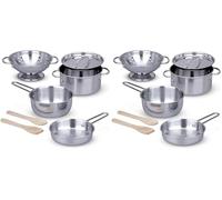 Melissa & Doug Kids Pots and Pans Playset & Role Play Kitchen Accessories for Kids Play Food | Kitchen Playset for Girls or Boys Age 3, 4, 5, 6, 7, 8 (Pack of 2)