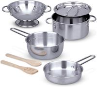 Melissa & Doug Stainless Steel Pots & Pans Playset