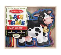 Melissa & Doug Activity Set - Lace & Trace Farm - 5 Wooden Panels, 5 Matching Laces