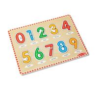 Melissa & Doug Lift & See Numbers Wooden Peg Puzzle - 10 Pieces Number Puzzles for Toddlers and Kids Ages 1+ - FSC-Certified Materials