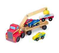 Melissa & Doug Magnetic Car Loader - Wooden Transporter Toy 19390
