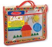 Melissa & Doug Magnetic Pattern Blocks Set (Developmental Toys, Sturdy Wooden Play Board, Carrying Case, 120 Pieces)