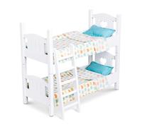 Melissa & Doug Mine to Love Wooden Play Bunk Bed for Dolls, Stuffed Animals - White (2 Beds, 17.4”H x 9.1”W x 20.7”L Assembled and Stacked)