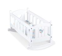 Melissa & Doug Mine to Love Wooden Play Cradle for Dolls, Stuffed Animals - White (10.2”H x 18.8”W x 20.7”L Assembled)