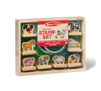 Melissa & Doug My First Wooden Stamp Set - Animals, with 2-Colour Ink Pad | Craft Toy for Children | Age 4+