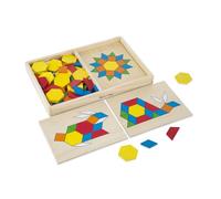 Melissa & Doug Pattern Blocks and Boards Set | Wooden Toy | Developmental Toy | 3+ | Gift for Boy or Girl