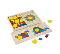 Melissa & Doug 96113 Pattern Classic (Developmental Toy, Wooden Blocks, 120 Shapes & 5 Boards, Gift for Girls and Boys-Best for 3, 4, 5, and 6 Year
